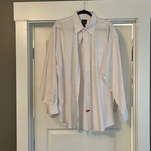 White w/Red Stripe Jos A Bank Button Up
